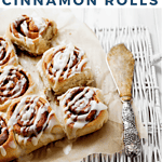 A pinterest pin for vegan cinnamon rolls.